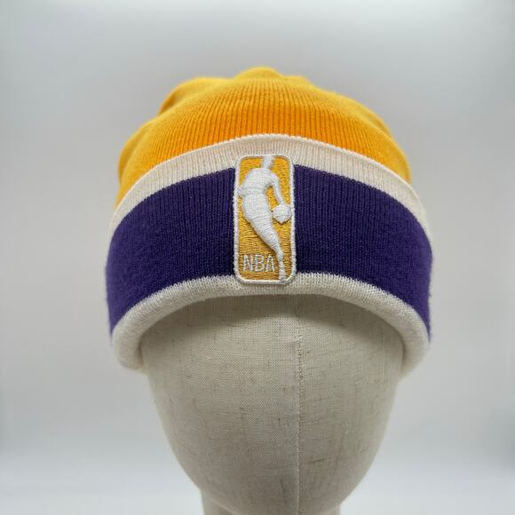 Mitchell & Ness Beanie Unisex OS Gold Purple Hat‎ NBA Los Angeles Lakers Colors - Picture 1 of 10